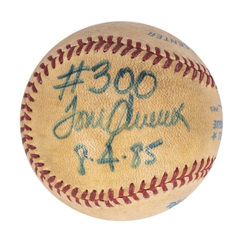 1985 Tom Seaver Signed & Inscribed OAL Brown Baseball Used For Career Win #300 on 8/4/1985 vs the New York Yankees (MEARS & JSA)